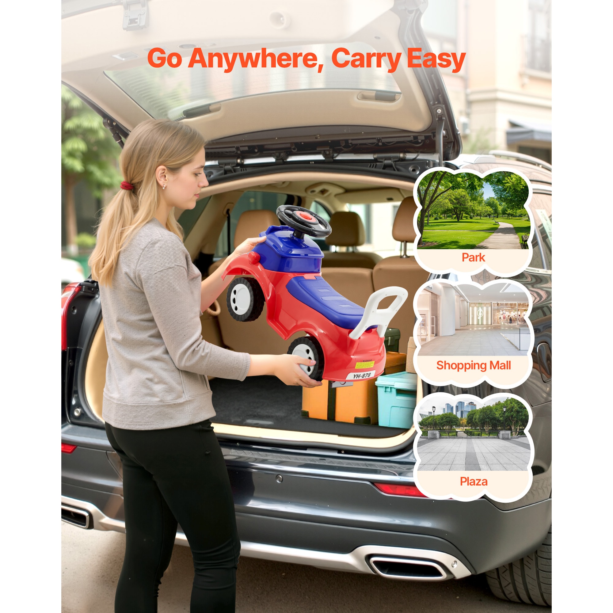 Ride On Push Car For Toddlers With Music And Storage Red_voghion.com
